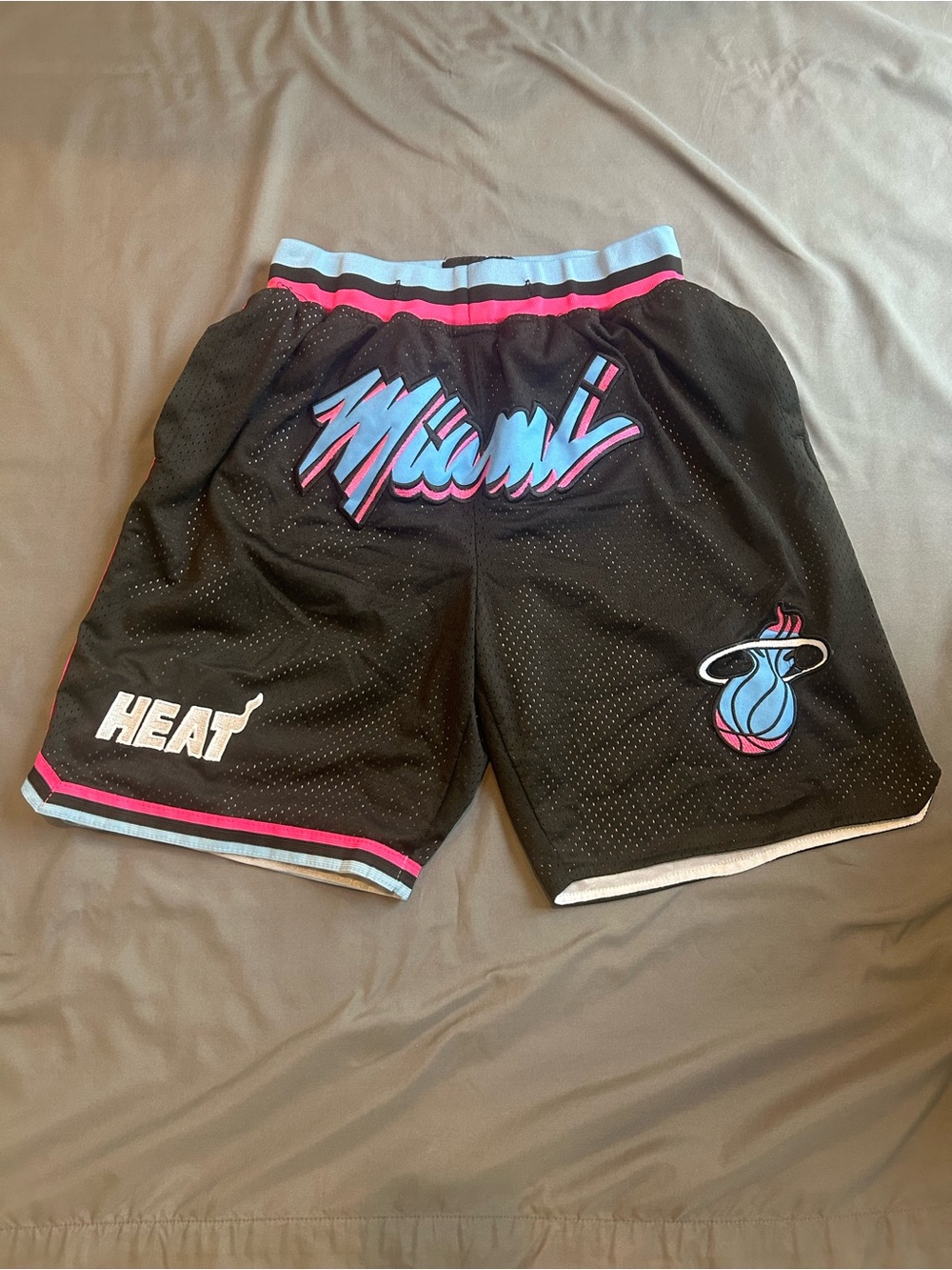 Authentic Just Don / NBA / Miami Heat Mesh Stitched Shorts